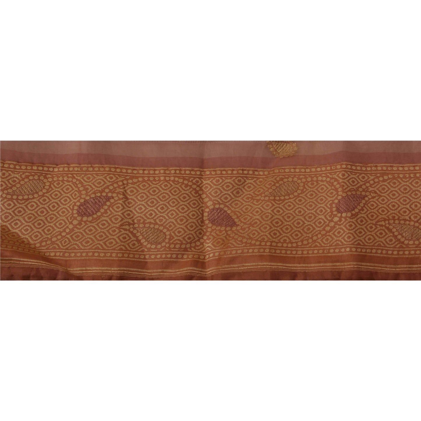 Sanskriti Vintage 1 Yd Sari Border Woven Trim Sewing Peach Craft Zari Work Lace