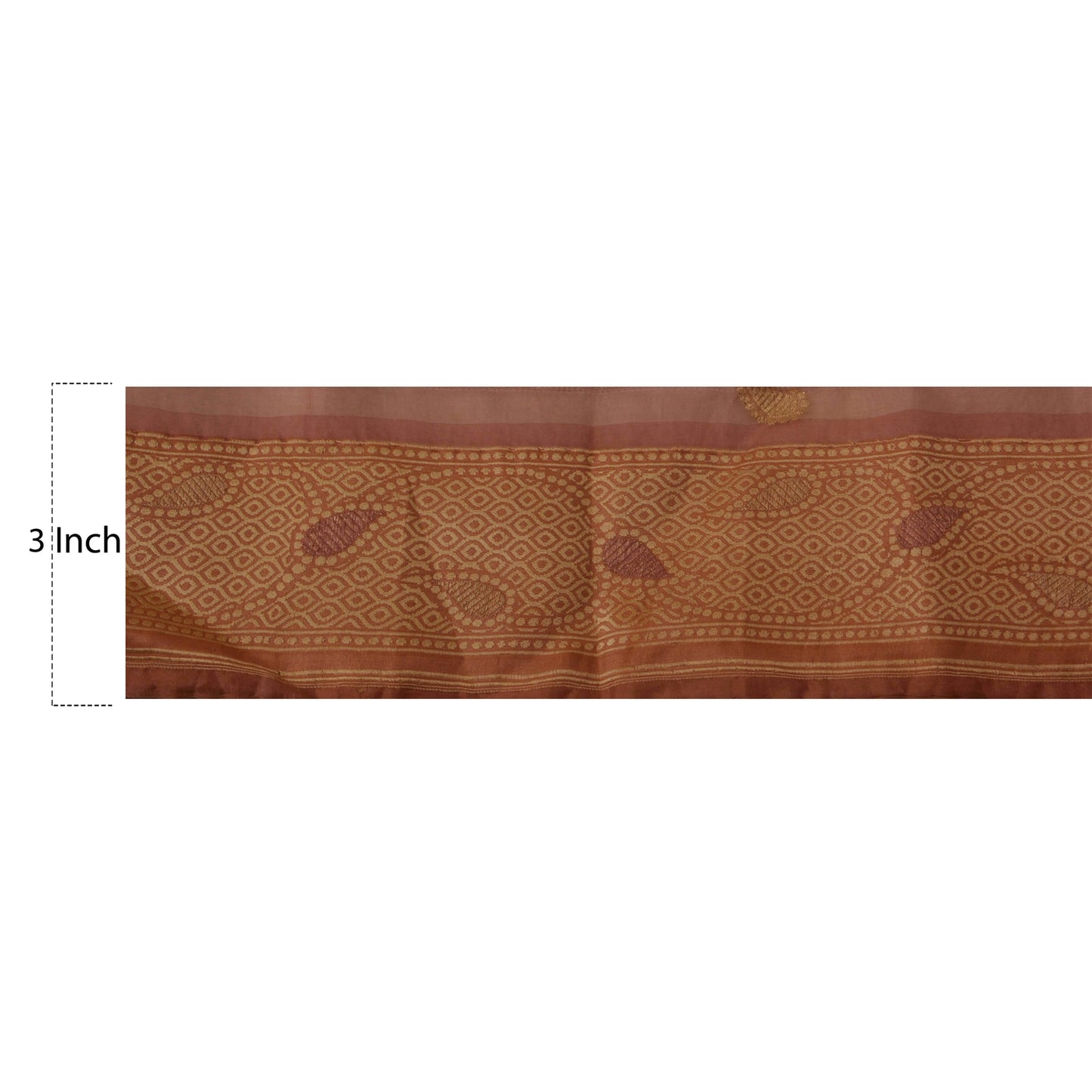 Sanskriti Vintage 1 Yd Sari Border Woven Trim Sewing Peach Craft Zari Work Lace