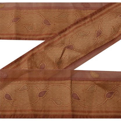 Sanskriti Vintage 1 Yd Sari Border Woven Trim Sewing Peach Craft Zari Work Lace