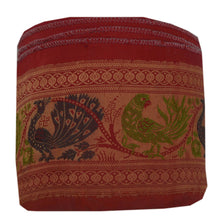 Load image into Gallery viewer, Sanskriti Vintage 3 YD Sari Border Woven Trim Sewing Dark Red Craft Decor Lace
