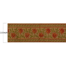 Load image into Gallery viewer, Sanskriti Vintage 6 YD Sari Border Embroidered Sewing Craft Cream Decor Lace
