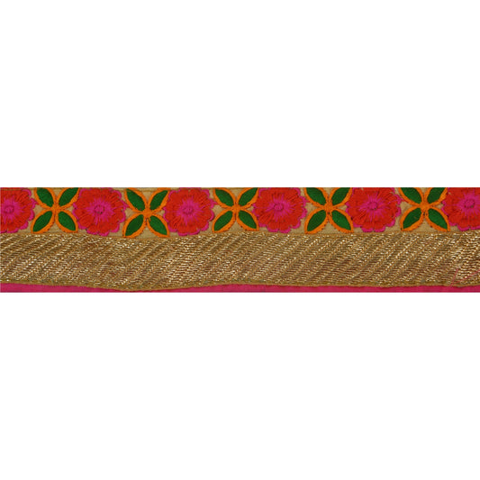 Sanskriti Vintage 1 Yd Sari Border Embroidered Sewing Craft Trims Decor Lace