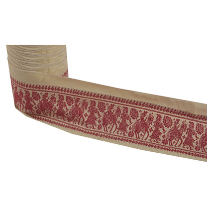 Sanskriti Vintage 1 Yd Sari Border Woven Baluchari Trim Sewing 3.2"W Craft Lace