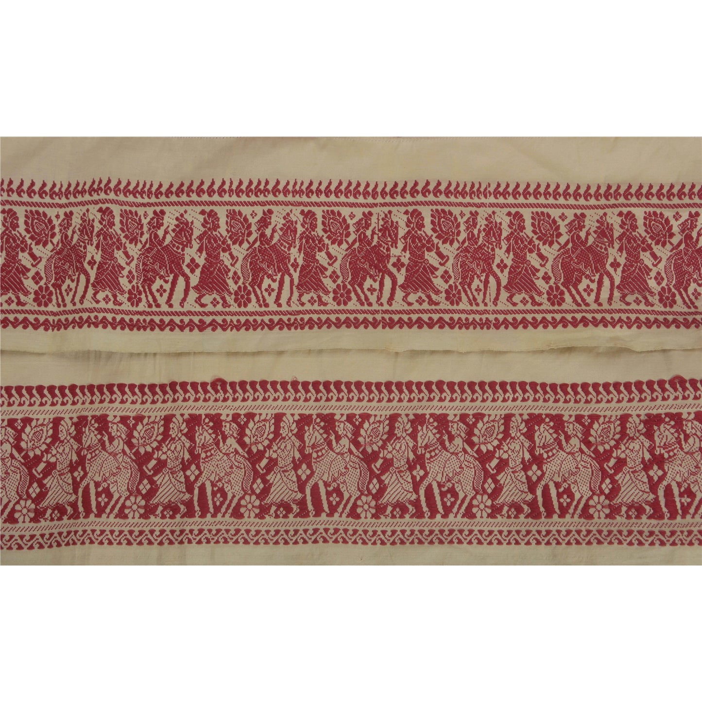 Sanskriti Vintage 1 Yd Sari Border Woven Baluchari Trim Sewing 3.2"W Craft Lace