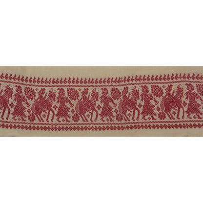 Sanskriti Vintage 1 Yd Sari Border Woven Baluchari Trim Sewing 3.2"W Craft Lace