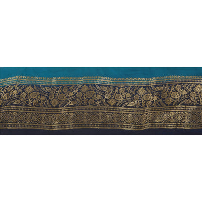 Sanskriti Vintage 1 Yd Trim Sari Border Brocade Craft Sewing Blue 2.5"W Lace