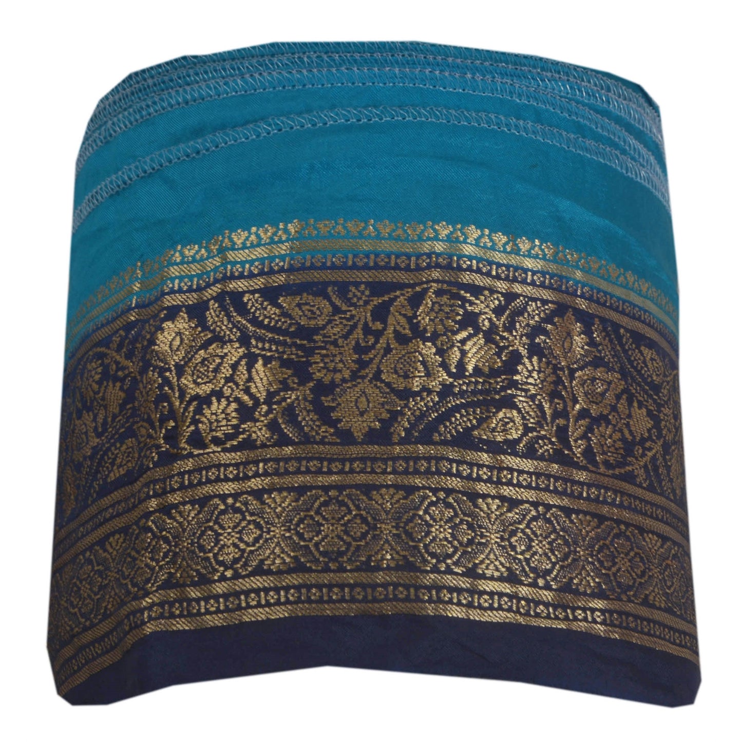 Sanskriti Vintage 1 Yd Trim Sari Border Brocade Craft Sewing Blue 2.5"W Lace