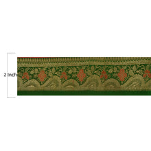 Load image into Gallery viewer, Sanskriti Vintage 5 YD Trim Sari Border 2&quot;W Woven Brocade Craft Sewing Lace
