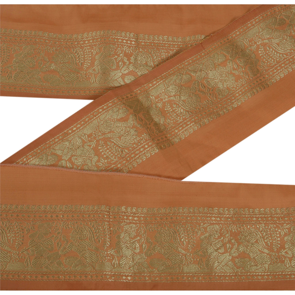 Sanskriti Vintage 1 Yd Sari Border 2.7"W Brocade Craft Sewing Mythological Lace