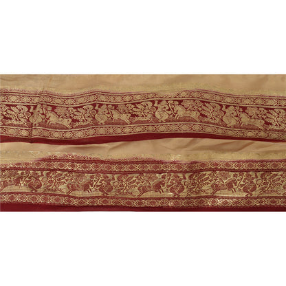 Sanskriti Vintage 2.5"W Brocade Banarasi Sari 1 Yd Border Craft Trim Sewing Lace