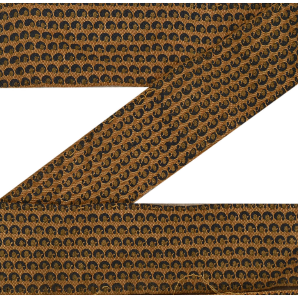 Sanskriti Vintage Sari Border 1 Yd Craft Brown Trim Printed Sewing Ribbon Lace