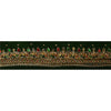 Sanskriti Vintage Green Sari Border Hand Beaded Craft Trim 1 Yd Kundan Lace