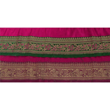 Load image into Gallery viewer, Sanskriti Vintage 2 YD Trim Green Sari Border Woven Brocade Craft Sewing Lace

