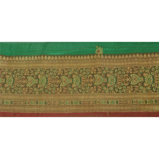 Sanskriti Vintage 4.5"W Sari Border Woven Brocade Craft Trim Sewing 1 Yd Lace