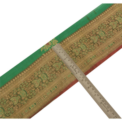 Sanskriti Vintage 4.5"W Sari Border Woven Brocade Craft Trim Sewing 1 Yd Lace