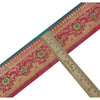 Sanskriti Vintage Pink Sari Border 2.2"W Brocade Craft Trim Sewing 1 Yd Lace