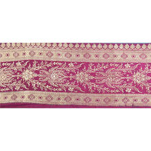 Load image into Gallery viewer, Sanskriti Vintage 5 YD Sari Border Woven Banarasi Trim Magenta Craft Zari Lace
