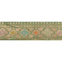 Load image into Gallery viewer, Sanskriti Vintage 8 YD Sari Border 4&quot;W Brocade Trim Sewing Craft Green Lace
