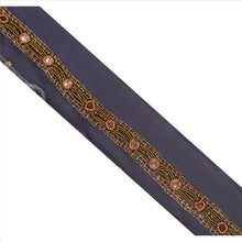 Load image into Gallery viewer, Sanskriti Vintage Sari Border Hand Beaded 1 YD Trim Décor Ribbon Blue Lace
