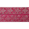 Sanskriti Vintage Sari Border Hand Beaded 1 Yd Indian Trim Sewing Pink Lace