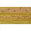 Sanskriti Vintage Indian 1 Yd Sari Border/Trim Green Craft Hand Embroidered Lace