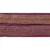 Sanskriti Vintage Sari Border Hand Beaded 1 Yd Craft Trim Sewing Purple Lace