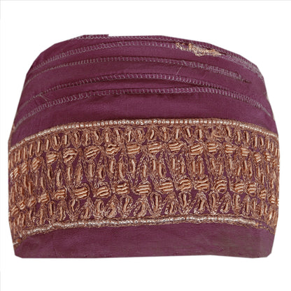 Sanskriti Vintage Sari Border Hand Beaded 1 Yd Craft Trim Sewing Purple Lace