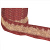 Sanskriti Vintage 1 Yd Sari Border/Trim Craft Hand Beaded Sewing Dark Red Lace