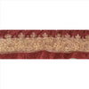Sanskriti Vintage 1 Yd Sari Border/Trim Craft Hand Beaded Sewing Dark Red Lace