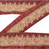 Sanskriti Vintage 1 Yd Sari Border/Trim Craft Hand Beaded Sewing Dark Red Lace