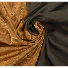 Load image into Gallery viewer, Sanskriti Vinatage Rare Black Kanjivaram Saree Handcrafted Art Silk Sari Fabric
