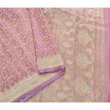 Load image into Gallery viewer, Sanskriti Vintage Pink Heavy Saree Satin Traditional Woven Brocade Fabric Sari
