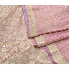Load image into Gallery viewer, Sanskriti Vintage Pink Heavy Saree Satin Traditional Woven Brocade Fabric Sari

