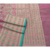 Sanskriti Vintage Pink Heavy Sarees Art Silk Woven Brocade/Banarasi Sustainable Fabric Sari