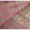 Sanskriti Vintage Pink Heavy Sarees Art Silk Woven Brocade/Banarasi Sustainable Fabric Sari