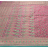 Sanskriti Vintage Pink Heavy Sarees Art Silk Woven Brocade/Banarasi Sustainable Fabric Sari