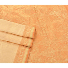 Load image into Gallery viewer, Sanskriti Vintage Peach Ethnic Heavy Saree Pure Satin Silk Woven Fabric Sari
