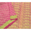 Sanskriti Vintage Pink Heavy Saree Pure Satin Silk Woven Brocade Sustainable Fabric Sari