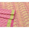 Sanskriti Vintage Pink Heavy Saree Pure Satin Silk Woven Brocade Sustainable Fabric Sari