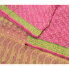 Sanskriti Vintage Pink Heavy Saree Pure Satin Silk Woven Brocade Sustainable Fabric Sari