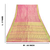 Sanskriti Vintage Pink Heavy Saree Pure Satin Silk Woven Brocade Sustainable Fabric Sari