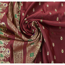 Load image into Gallery viewer, Sanskriti Vintage Dark Red Heavy Saree Satin Woven Brocade/Banarasi Fabric Sari
