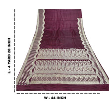 Load image into Gallery viewer, Sanskriti Vintage Heavy Saree Pure Satin Silk Purple Woven Brocade Fabric Sari
