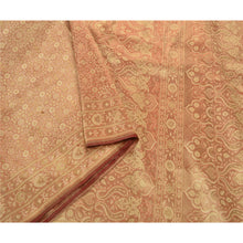 Load image into Gallery viewer, Sanskriti Vintage Heavy Wedding Sari Satin Pink Woven Brocade Sarees Fabric
