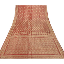Load image into Gallery viewer, Sanskriti Vintage Heavy Indian Sari 100% Pure Satin Silk Red Woven Sarees Fabric

