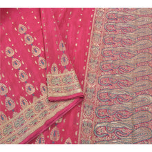 Load image into Gallery viewer, Sanskriti Vintage Heavy Indian Sari Pure Silk Pink Woven Brocade Sarees Fabric
