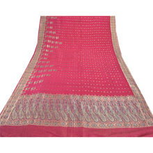 Load image into Gallery viewer, Sanskriti Vintage Heavy Indian Sari Pure Silk Pink Woven Brocade Sarees Fabric
