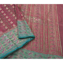 Load image into Gallery viewer, Sanskriti Vintage Heavy Pink Sarees Blend Silk Woven Brocade Sari Zari Fabric
