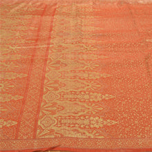 Load image into Gallery viewer, Sanskriti Vintage Heavy Sarees Pure Satin Silk Orange Woven Brocade Sari Fabric
