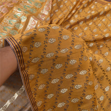 Load image into Gallery viewer, Sanskriti Vintage Mustard Heavy Sarees Pure Satin Silk Woven Brocade Sari Fabric

